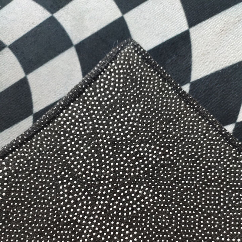 Black Modern Rug Polyester Graphic Rug Stain Resistant Rug for Drawing Room