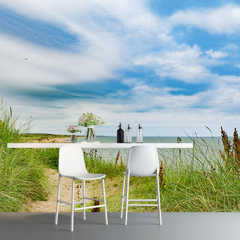 Vivid Mildew Resistant Mural Wallpaper Sky Landscapes Pattern for Decoration