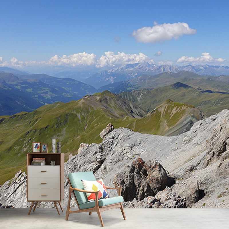 Mildew Resistant Mural Wallpaper Mountain Landscapes Pattern for Bedroom