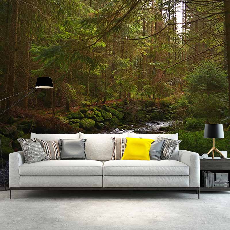 Mildew Resistant Wall Mural Wallpaper Forest Landscapes Pattern for Home