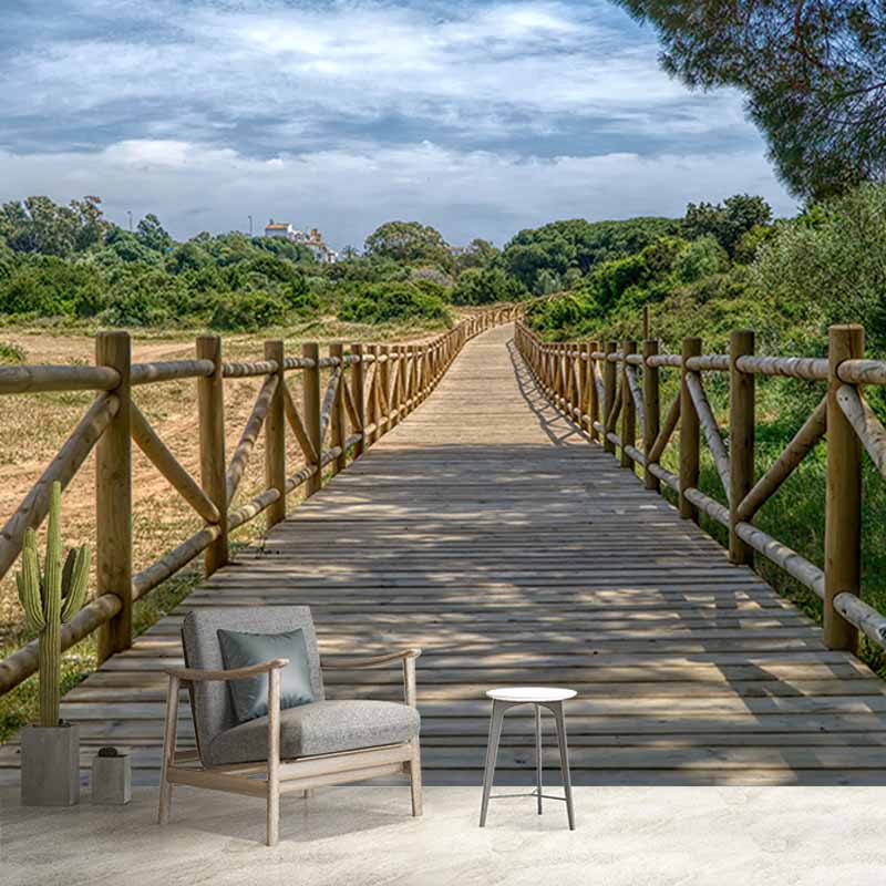 Mildew Resistant Wall Mural Wallpaper Space Extension Pattern for Sitting Room