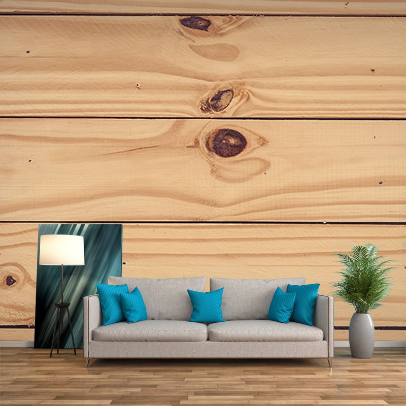 Light Wood Grain Wall Mural Water Resistant Wall Art for Living Room Bedroom