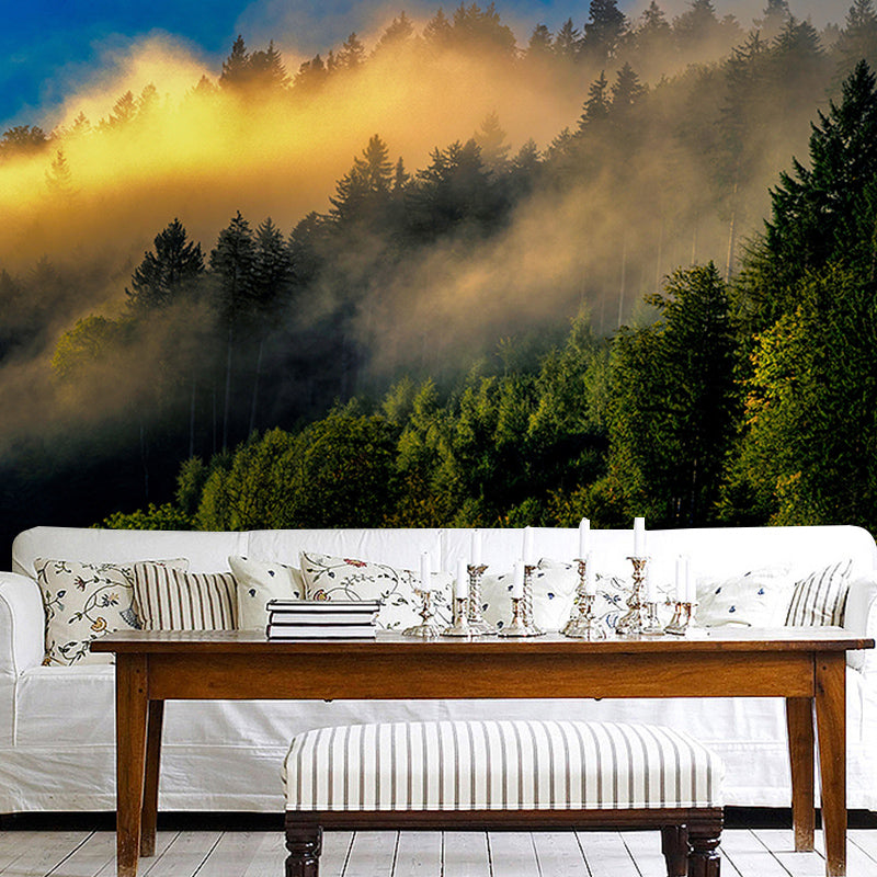 Forest Dense Wallpaper Mural for Bedroom, Water Resistant, Custom Size Available