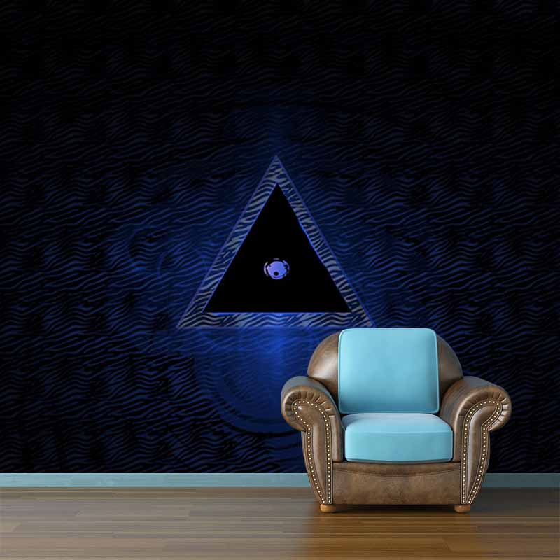 Triangle Geometry Illustration Mural Decal Waterproof Wall Covering for Living Room