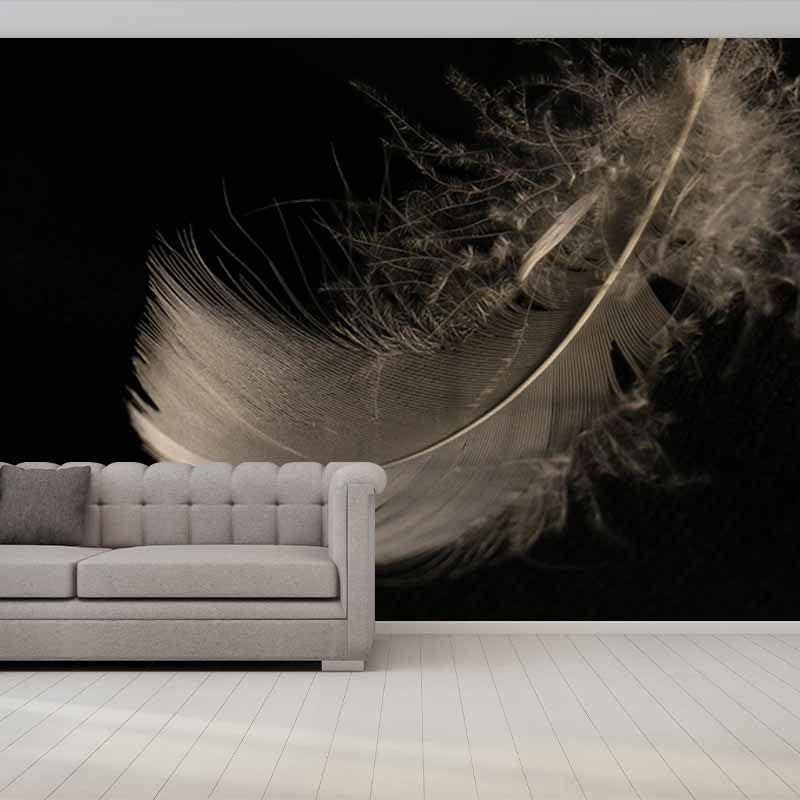 Minimalism Style Feather Mural Decal for Living Room Bedroom, Custom Size