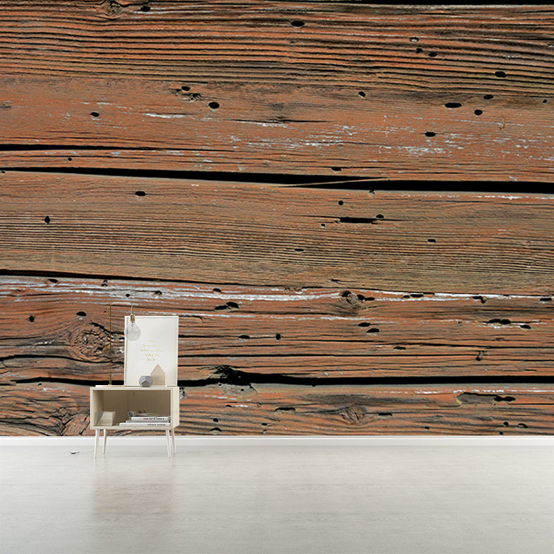 Wood Grain Industrial Style Mural Wallpaper Horizontal Photography Room Wall Art