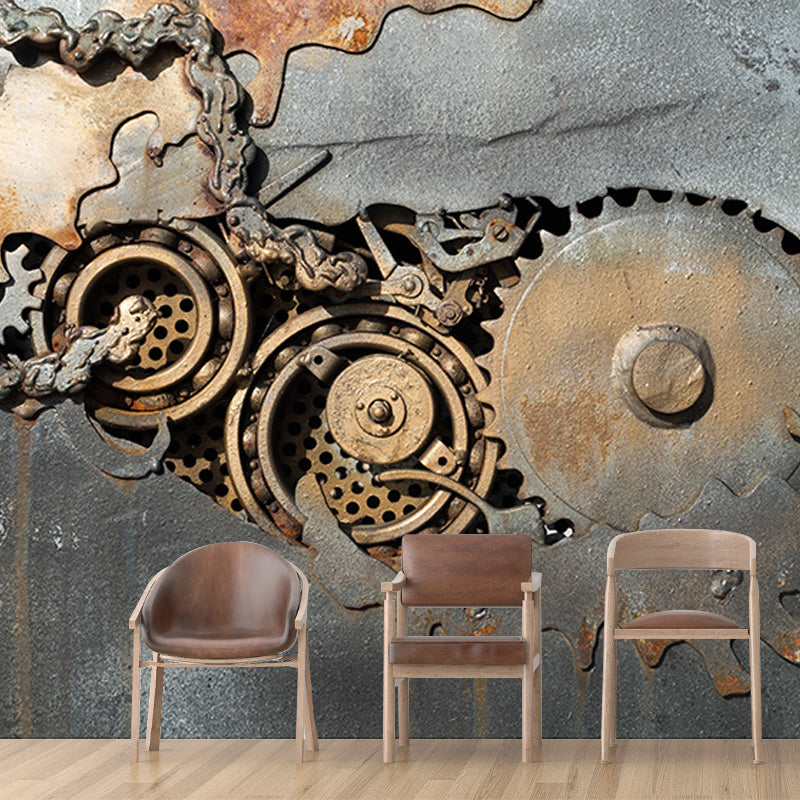 Living Room Industrial Metal Wall Mural Wallpaper Horizontal Photography Wall Covering
