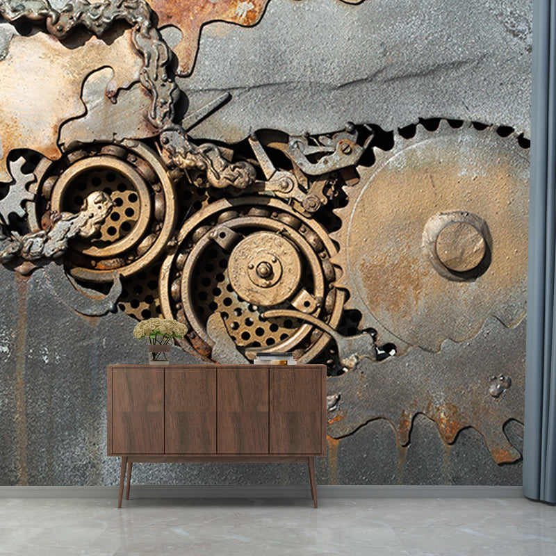 Living Room Industrial Metal Wall Mural Wallpaper Horizontal Photography Wall Covering