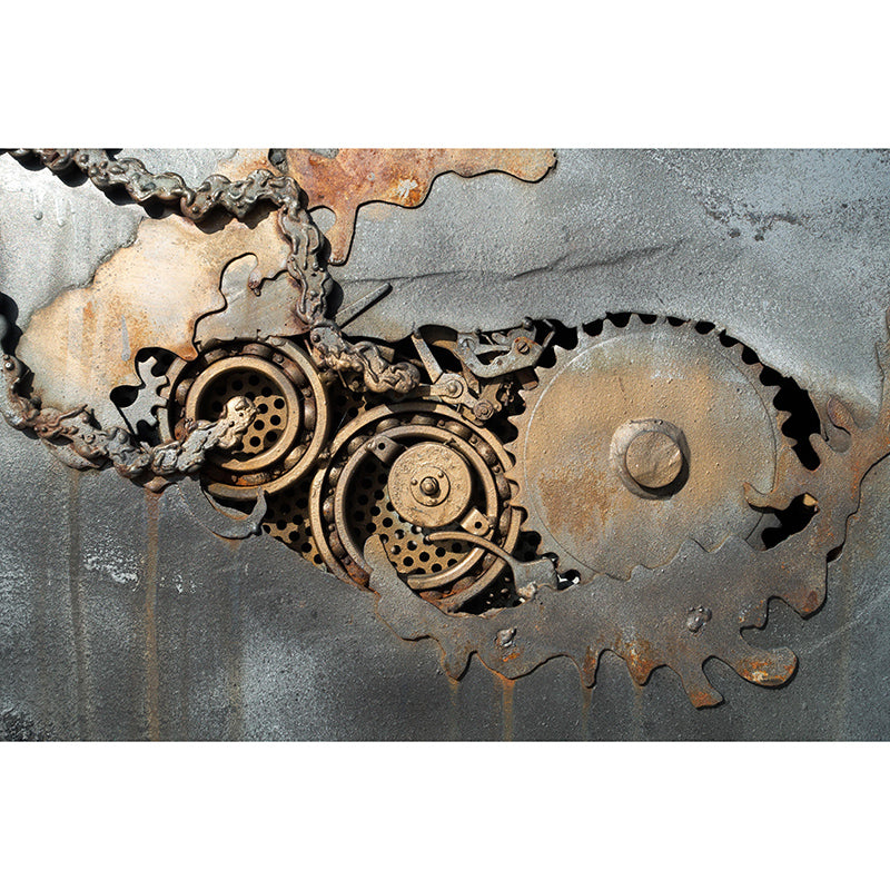 Living Room Industrial Metal Wall Mural Wallpaper Horizontal Photography Wall Covering