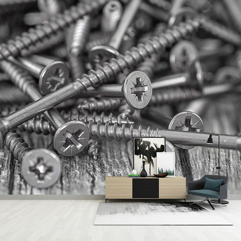 Wallpaper Industrial Metal Mural Horizontal Photography Living Room Wall Art