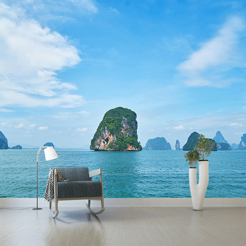 Contemporary Photography Sea Wall Mural Wallpaper Sitting Room Wall Covering