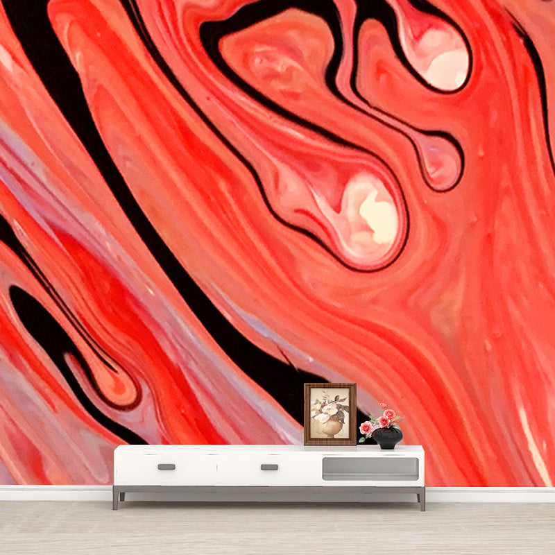 Peinture murale abstraite pour décoration de salon aux couleurs douces, réalisée sur mesure
