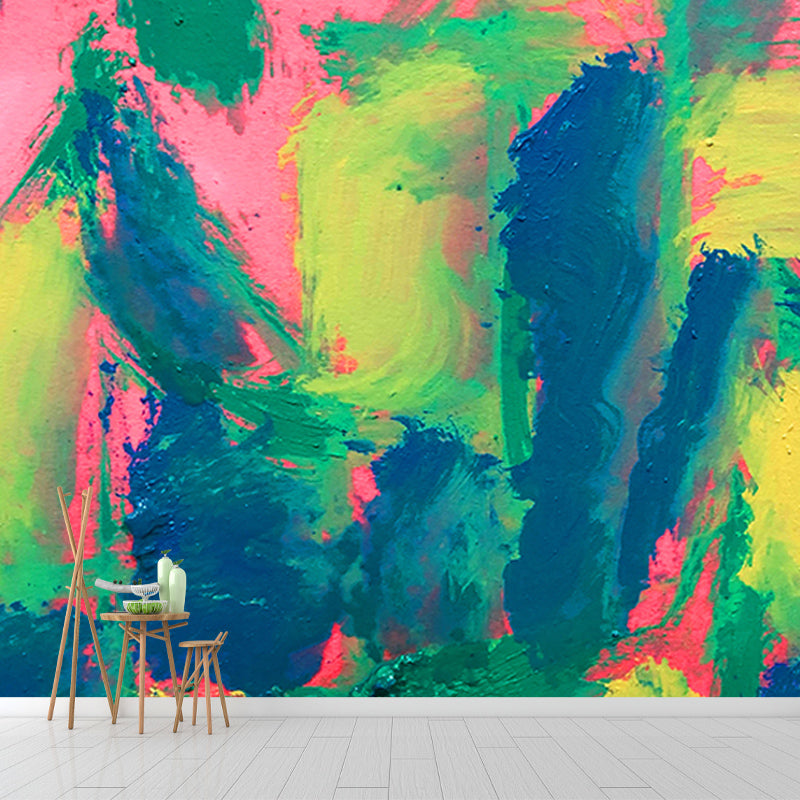 Abstract Mural for Living Room Decoration in Soft Color, Made to Measure