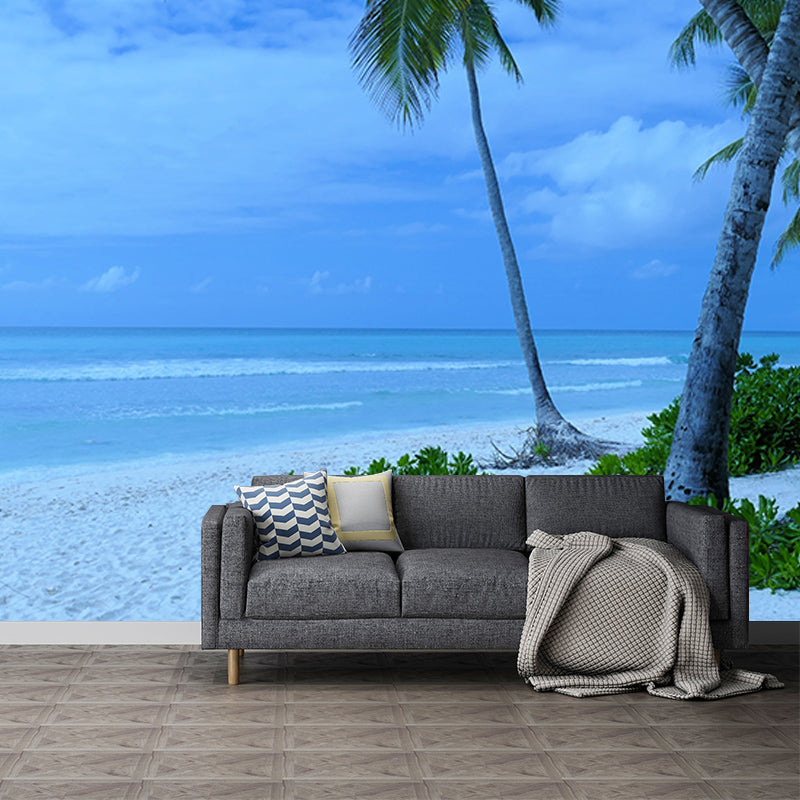 Tropical Beach Wall Mural Decal for Sleeping Room Stain Resistant, Personalized Size