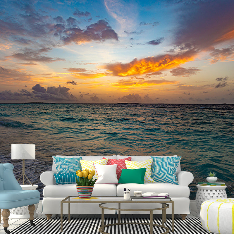 Tropical Beach Wall Mural Decal for Sleeping Room Stain Resistant, Personalized Size