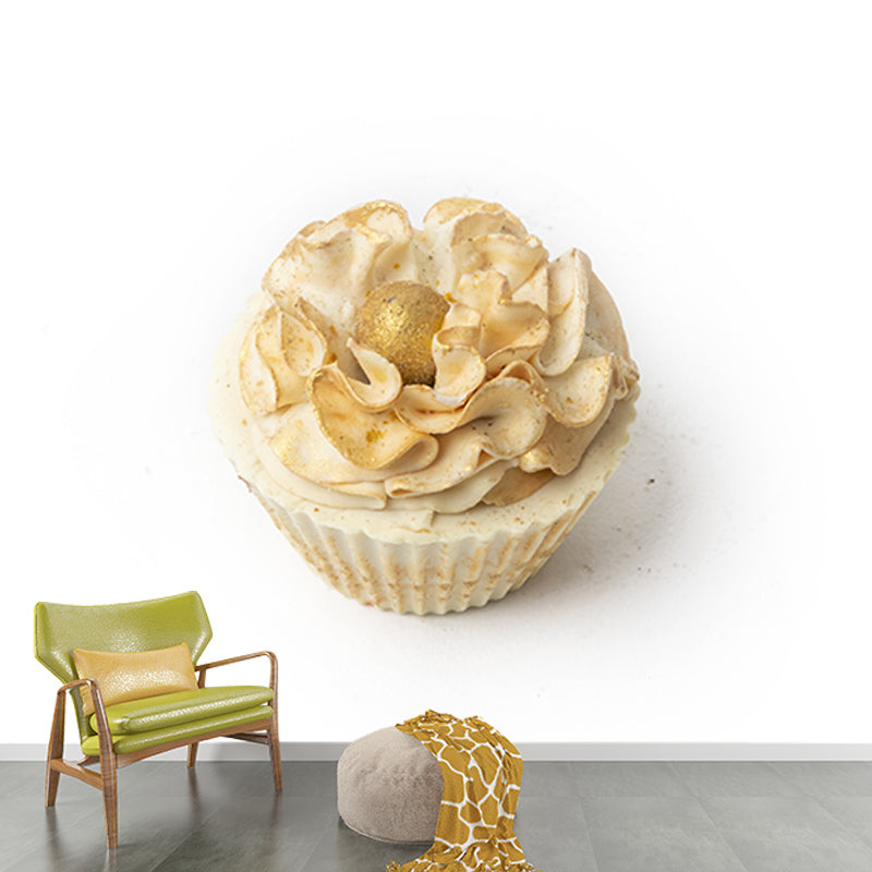 Minimalism Style Mini Cake Wall Mural Wallpaper for Dessert Shop, Custom Size Available