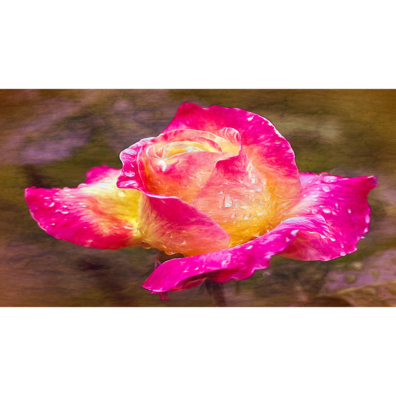 Rose Illustration Wall Covering for Living Room Flower Mural, Moisture-Resistant