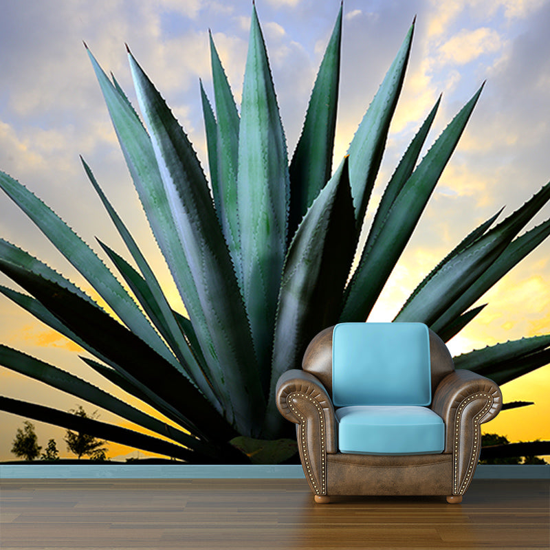 Agave Plant Wall Covering for Living Room Bedroom Home Decor, Customized Size