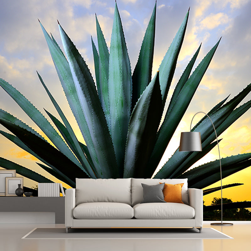 Agave Plant Wall Covering for Living Room Bedroom Home Decor, Customized Size
