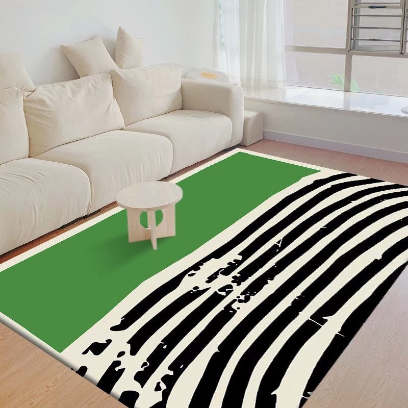 White Modern Rug Polyester Triangle Rug Non-Slip Backing Rug for Drawing Room