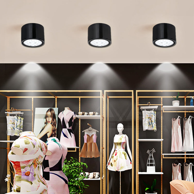 Modern Simple LED Ceiling Lamp Aluminium Cylindrical Flush Mount for Dining Room