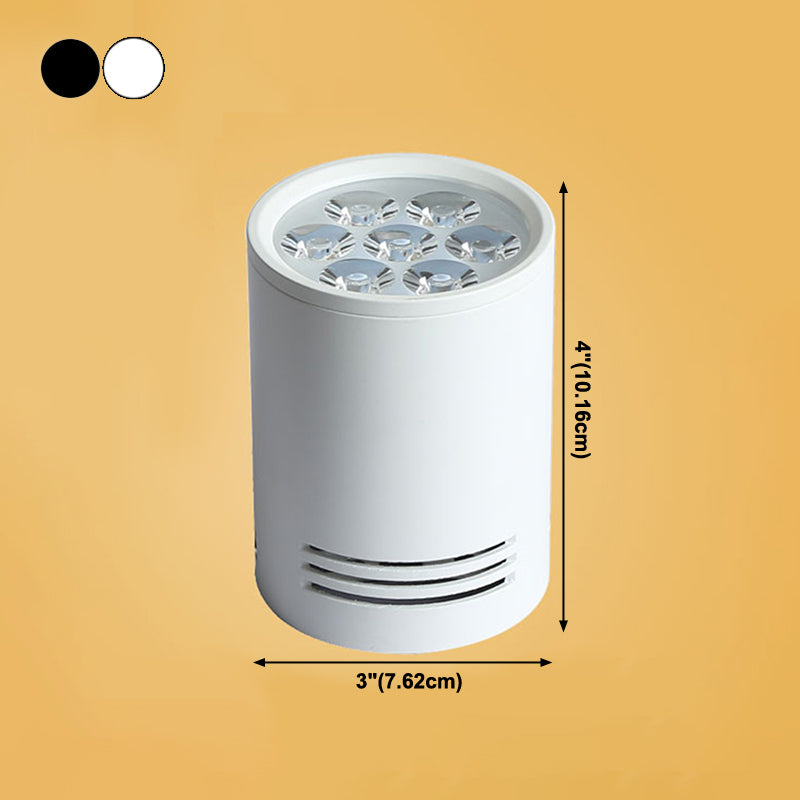 Modern Simple LED Ceiling Lamp Aluminium Cylindrical Flush Mount for Dining Room