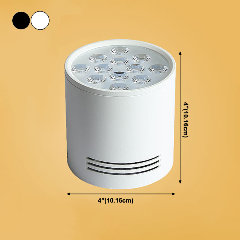Modern Simple LED Ceiling Lamp Aluminium Cylindrical Flush Mount for Dining Room