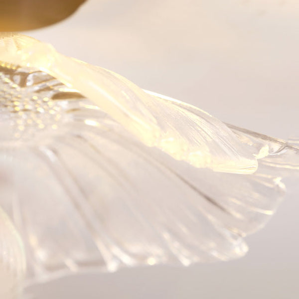 Lámpara de techo de cobre estilo colonial Lotus Metal 1 luz empotrada