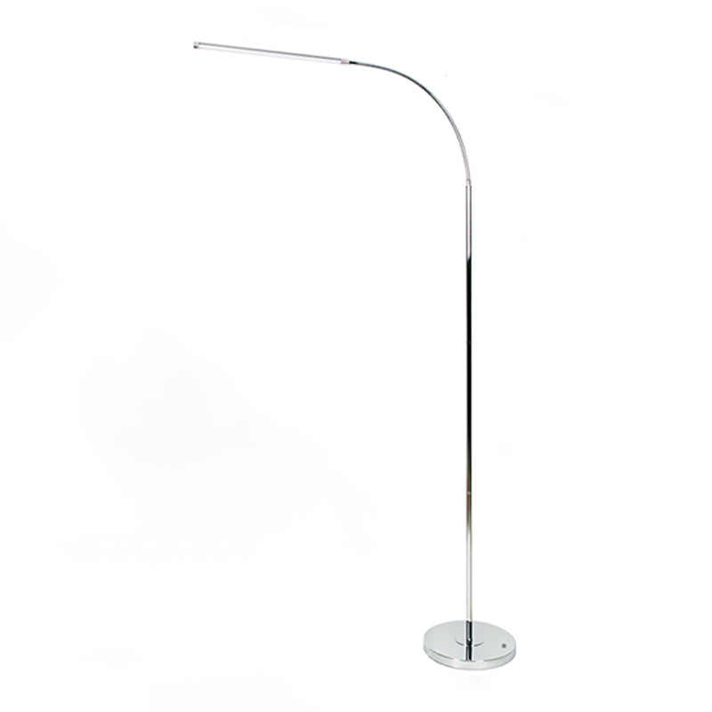 1 Light Linear-Shaped Floor Lamps Modernism Metal Standard Lamps in Silver