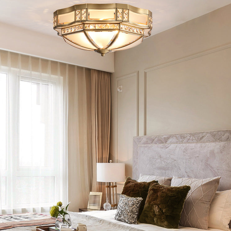 Drum Flush Mount Ceiling Light Fixtures Colonial Style Copper Ceiling Lights