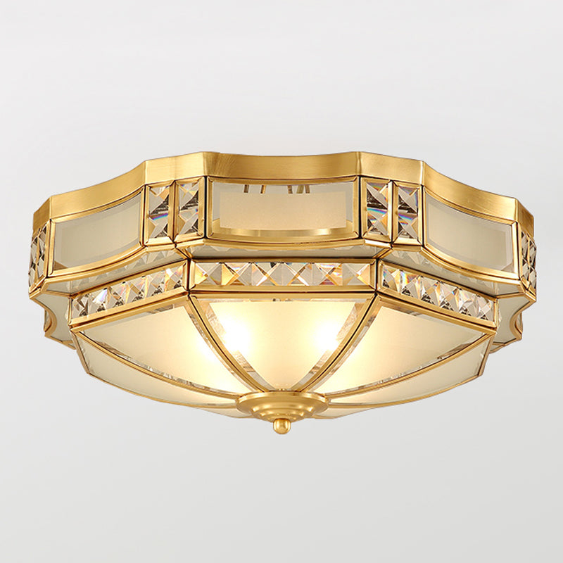 Plafonniers en cuivre de style colonial d'appareils d'éclairage de plafond affleurants de tambour