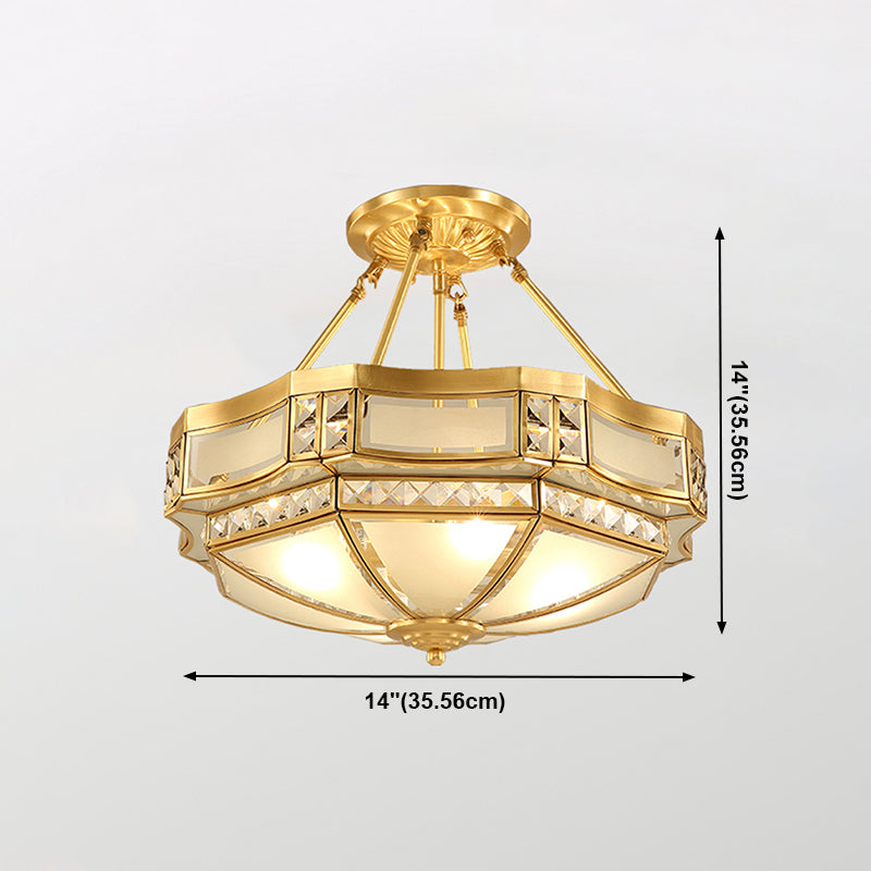 Plafonniers en cuivre de style colonial d'appareils d'éclairage de plafond affleurants de tambour