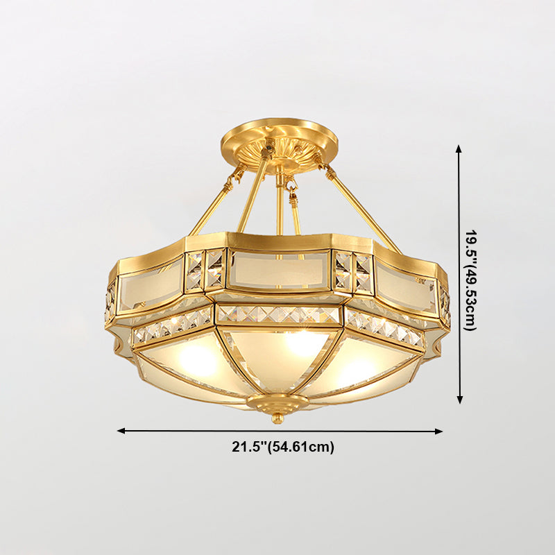 Plafonniers en cuivre de style colonial d'appareils d'éclairage de plafond affleurants de tambour