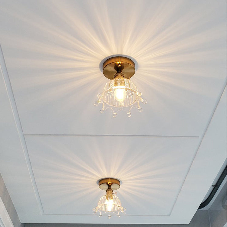 Crown Flush Mount Fixture Colonial Style Copper Ceiling Light