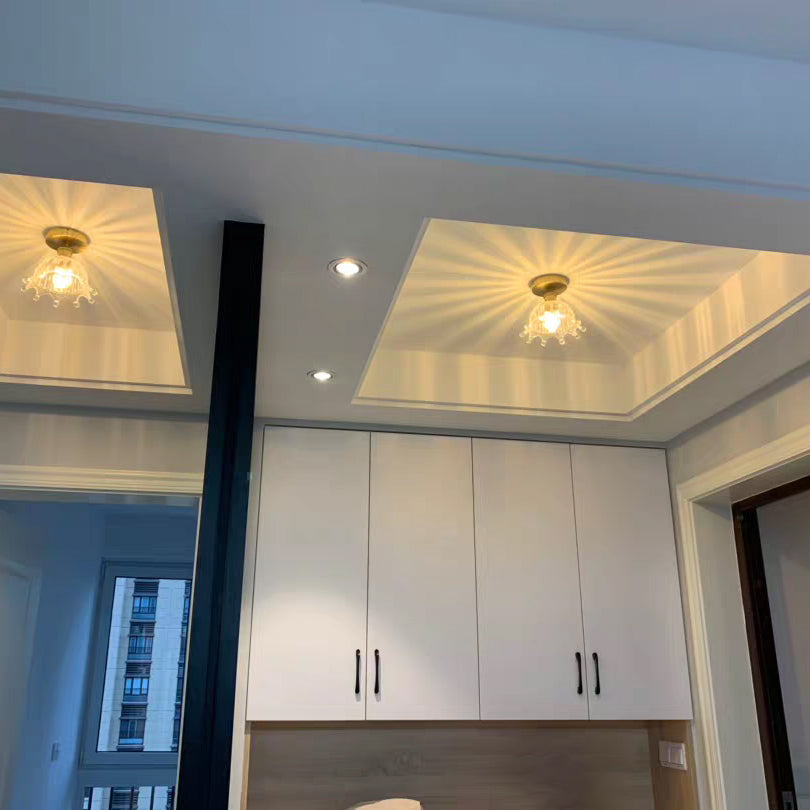 Crown Flush Mount Fixture Colonial Style Copper Ceiling Light
