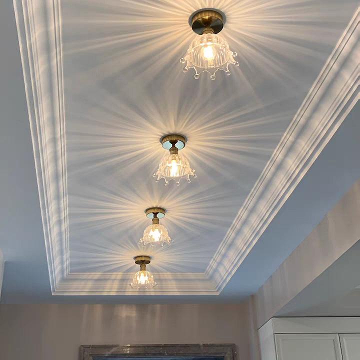 Crown Flush Mount Fixture Colonial Style Copper Ceiling Light