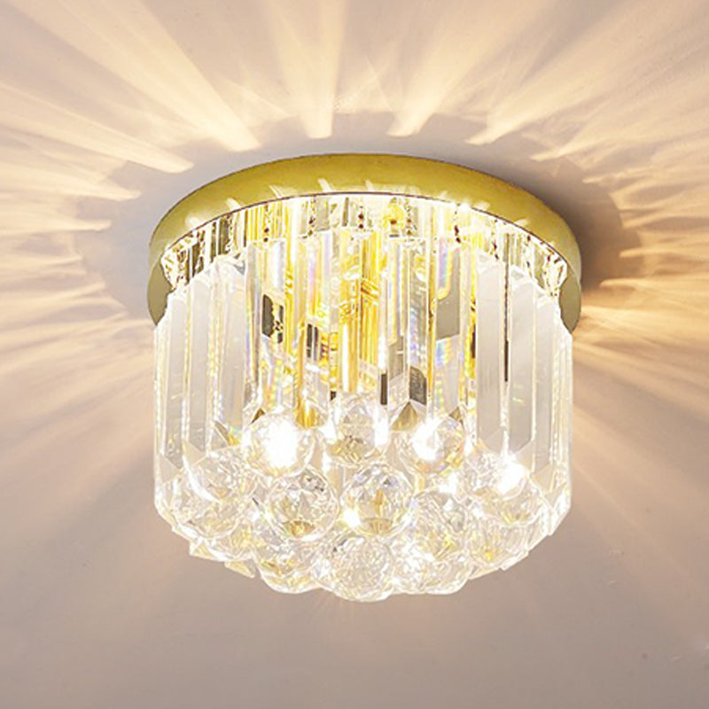 Moderne plafondlamp met eenvoudige geometrie, roestvrij staal, inbouw voor gang