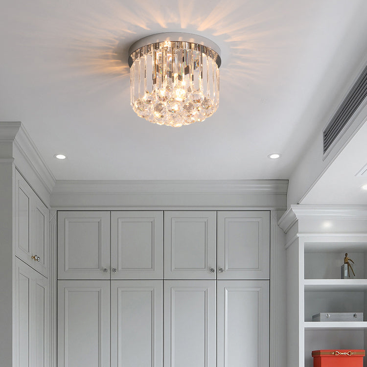 Moderne plafondlamp met eenvoudige geometrie, roestvrij staal, inbouw voor gang