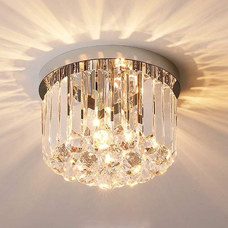 Moderne plafondlamp met eenvoudige geometrie, roestvrij staal, inbouw voor gang