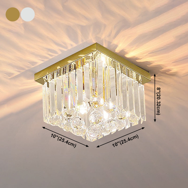 Moderne plafondlamp met eenvoudige geometrie, roestvrij staal, inbouw voor gang