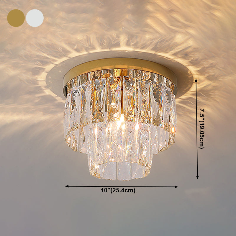 Moderne plafondlamp met eenvoudige geometrie, roestvrij staal, inbouw voor gang