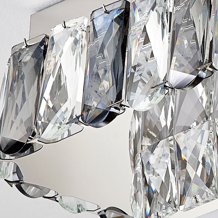 Modern Simple Crystal LED Ceiling Lamp Stainless Steel Geometry Shape Flush Mount