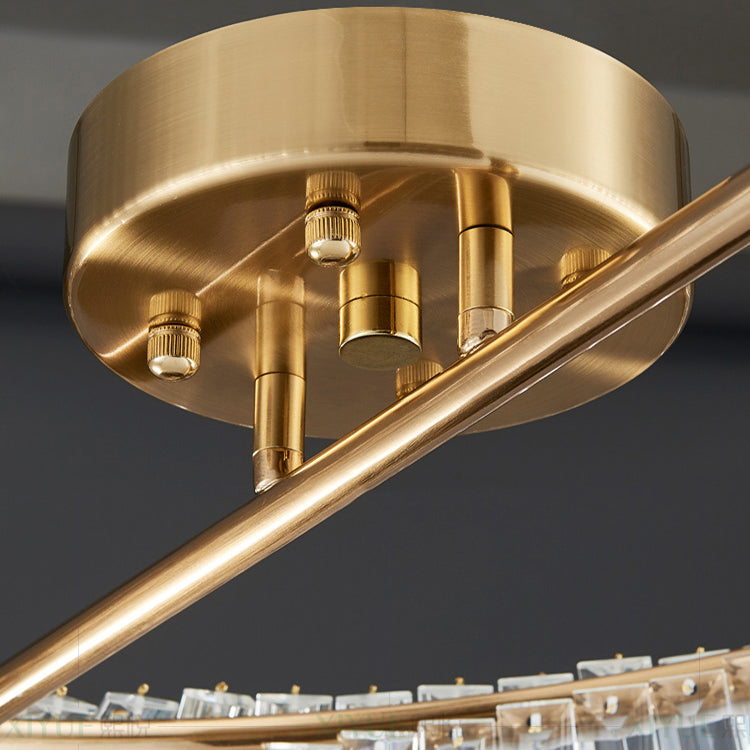Plafonnier LED en cristal Simple et moderne, luminaire de forme ronde en fer, montage encastré pour chambre à coucher