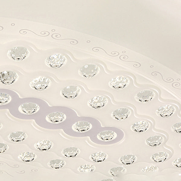 Modern Simple Crystal LED Ceiling Lamp Round Shape Flush Mount for Living Room