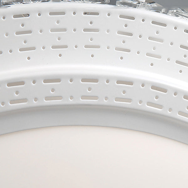 Modern Simple Crystal LED Ceiling Lamp Round Shape Flush Mount for Living Room