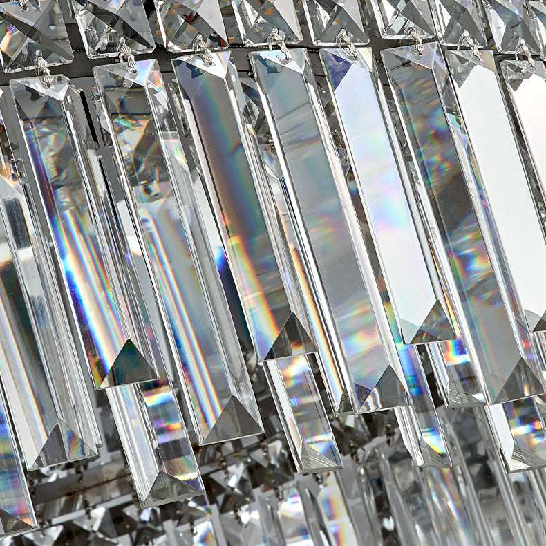Plafonnier LED rond de luxe moderne en acier inoxydable, montage encastré pour salon