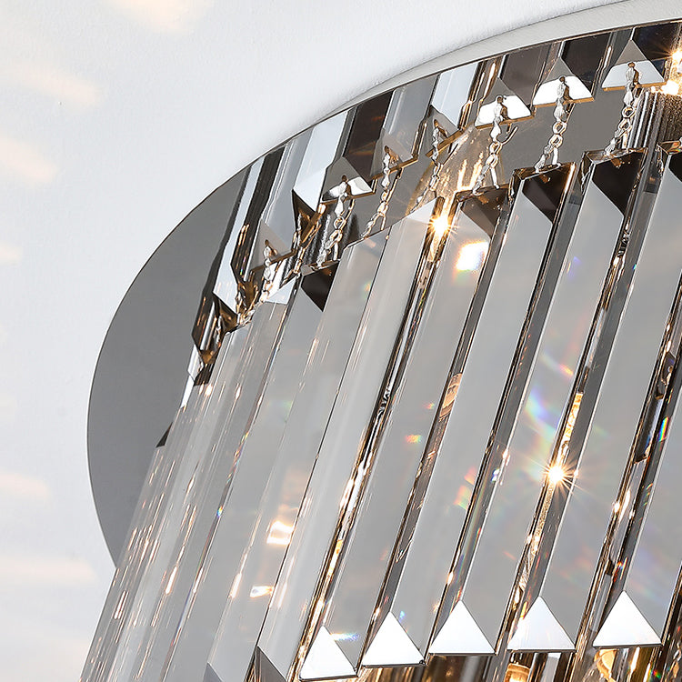 Plafonnier en cristal simple et moderne, en acier inoxydable, forme géométrique, montage encastré