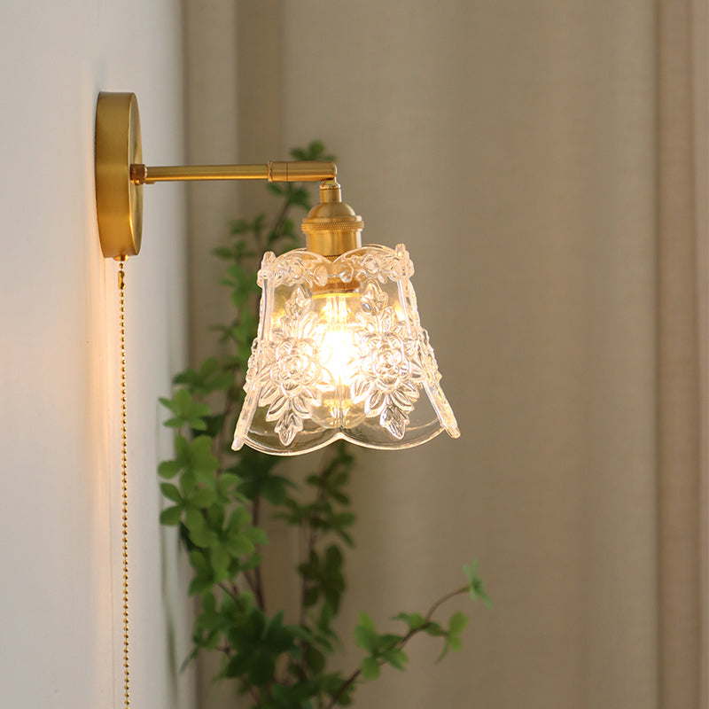 Lampada da parete geometrica in stile industriale vetro 1 a parete leggera illuminata