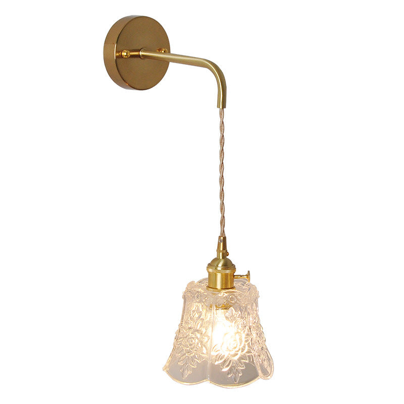 Industrial Style Geometric Wall Lamp Light Glass 1 Light Wall Mounted Lighting in Gold
