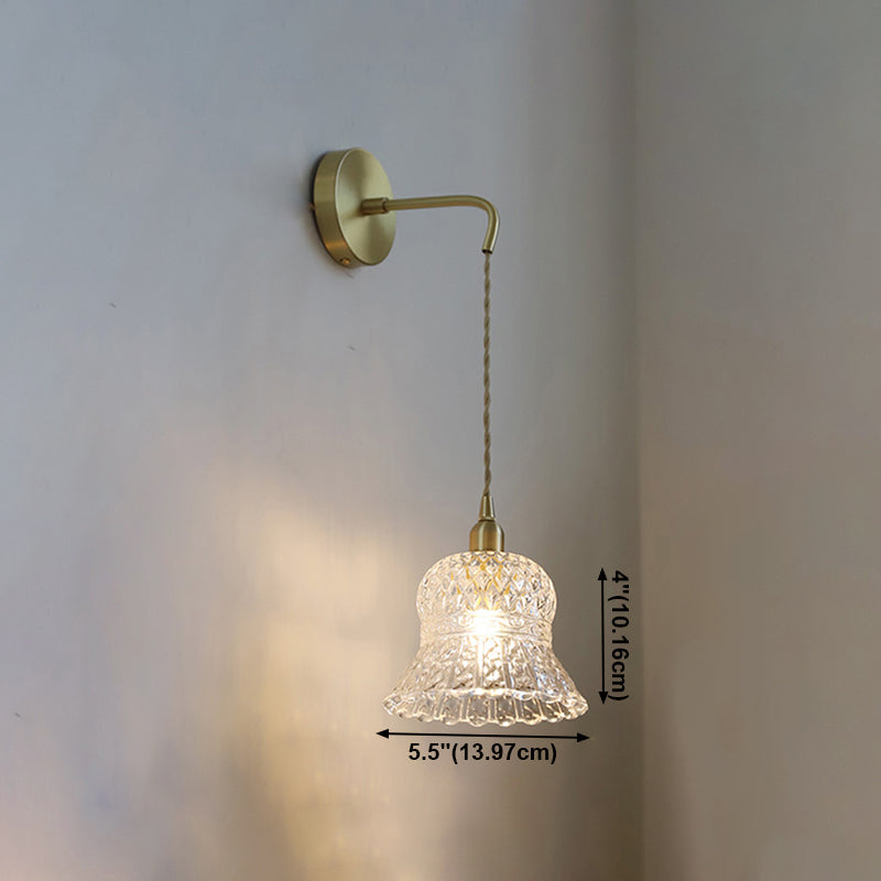 Industrial Style Geometric Wall Lamp Light Glass 1 Light Wall Mounted Lighting in Gold